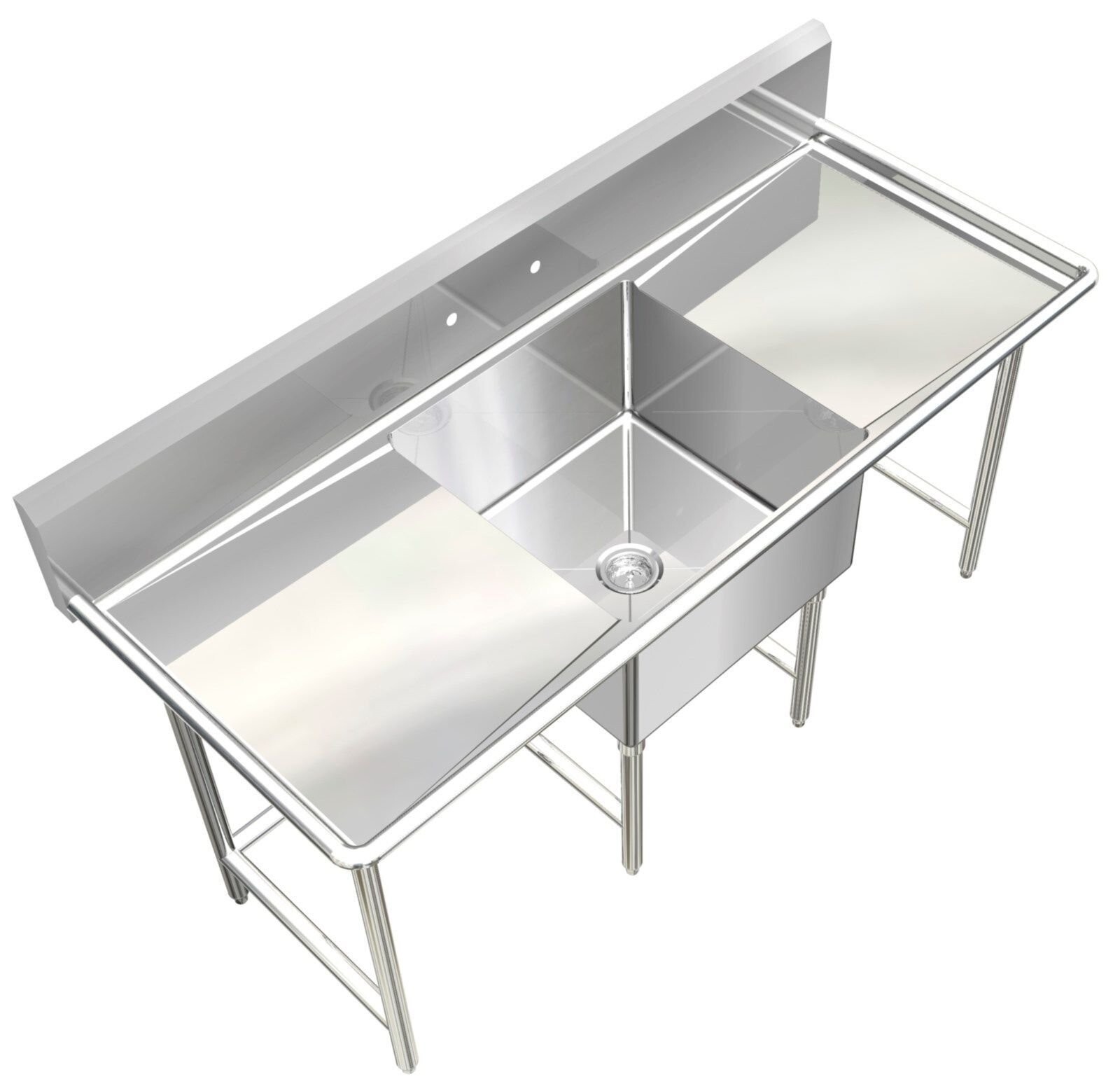 POT SINK 72″X30″ ONE BOWL (TUB) 24″X24″X14″DEEP HEAVY DUTY 16GA MADE IN AMERICA