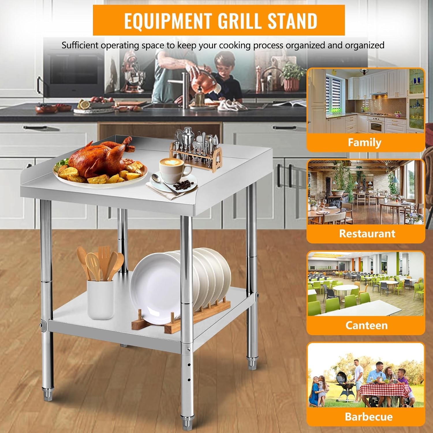 24 » x 24″ Stainless Steel Work Prep Table Heavy Duty for Kitchen Restaurant