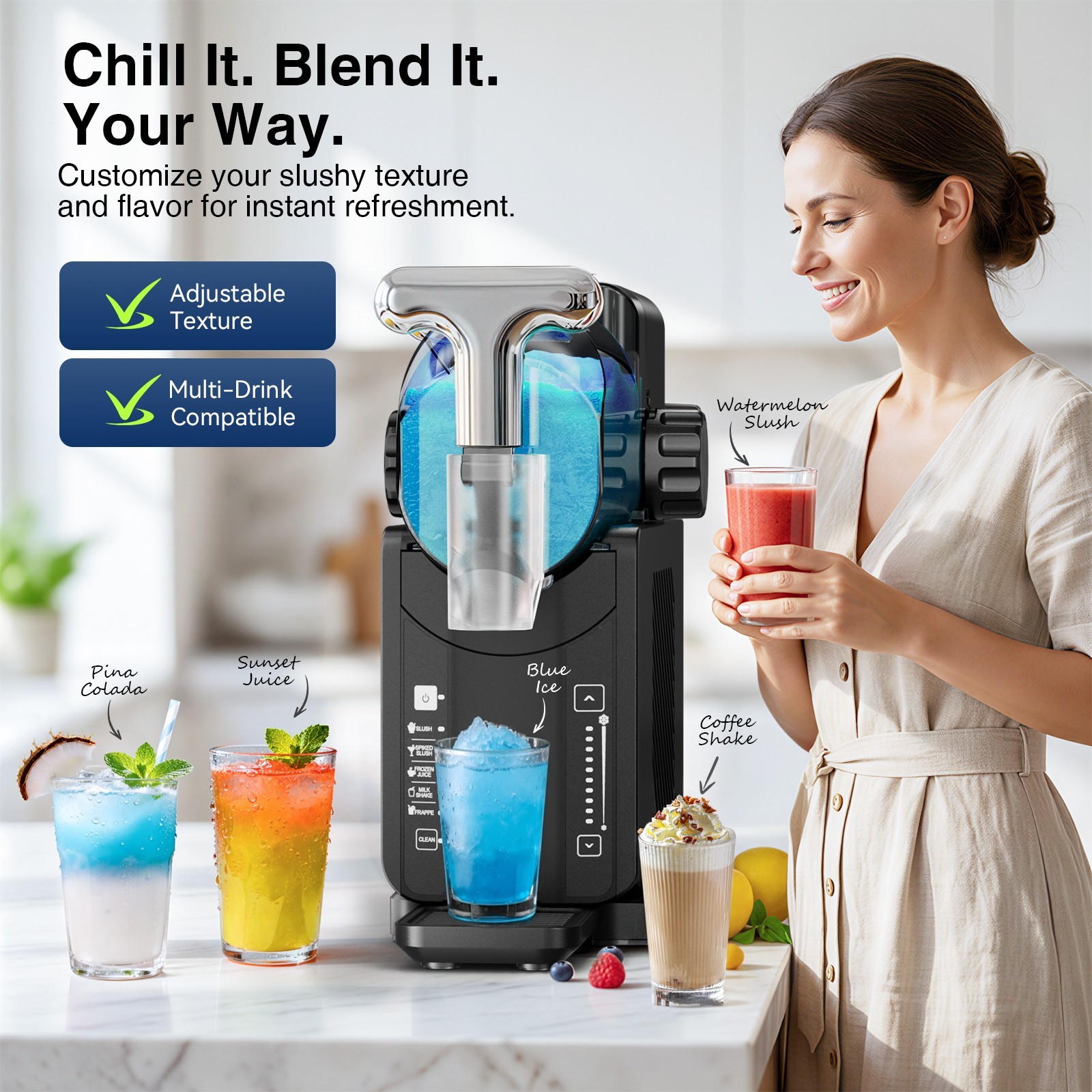 64 oz Iceman Slush-Ease Slushie Frozen Drink & Slushy Machine Maker w/ 5 Presets