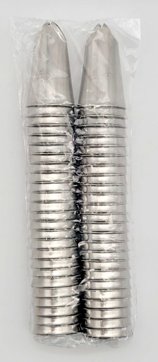 Ateco Pastry Piping Tips, Bulk Pack (2 styles, 50 Each) Lot of 100 Total Tips