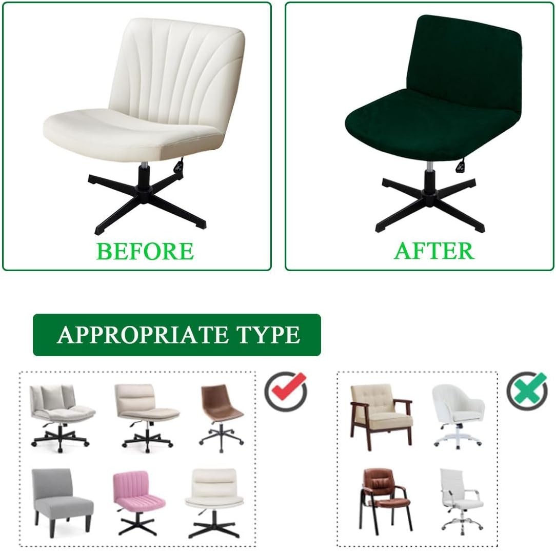 Velvet Armless Chair Cover Criss Cross Chair Cover Armless Office Desk Chair