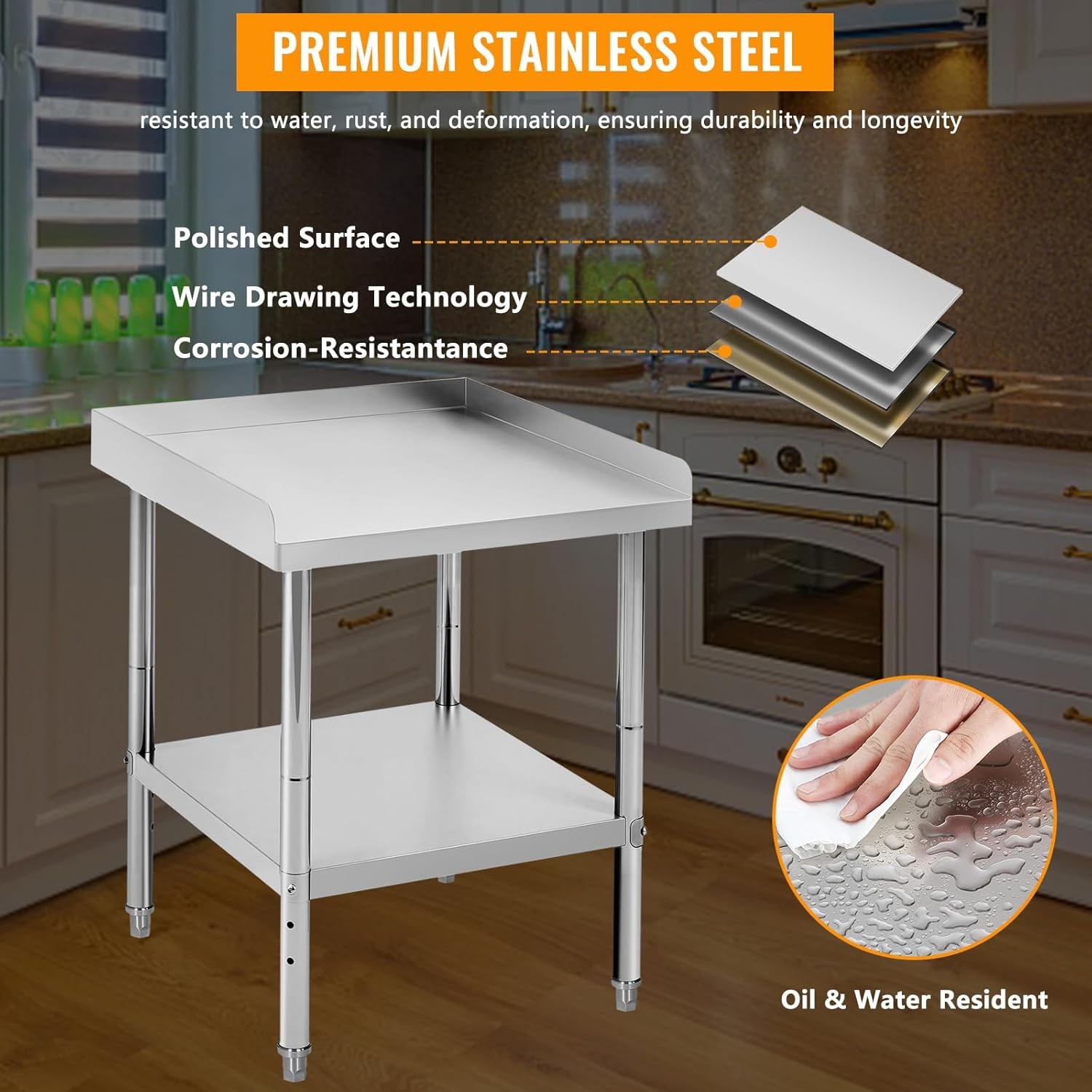 24 » x 24″ Stainless Steel Work Prep Table Heavy Duty for Kitchen Restaurant
