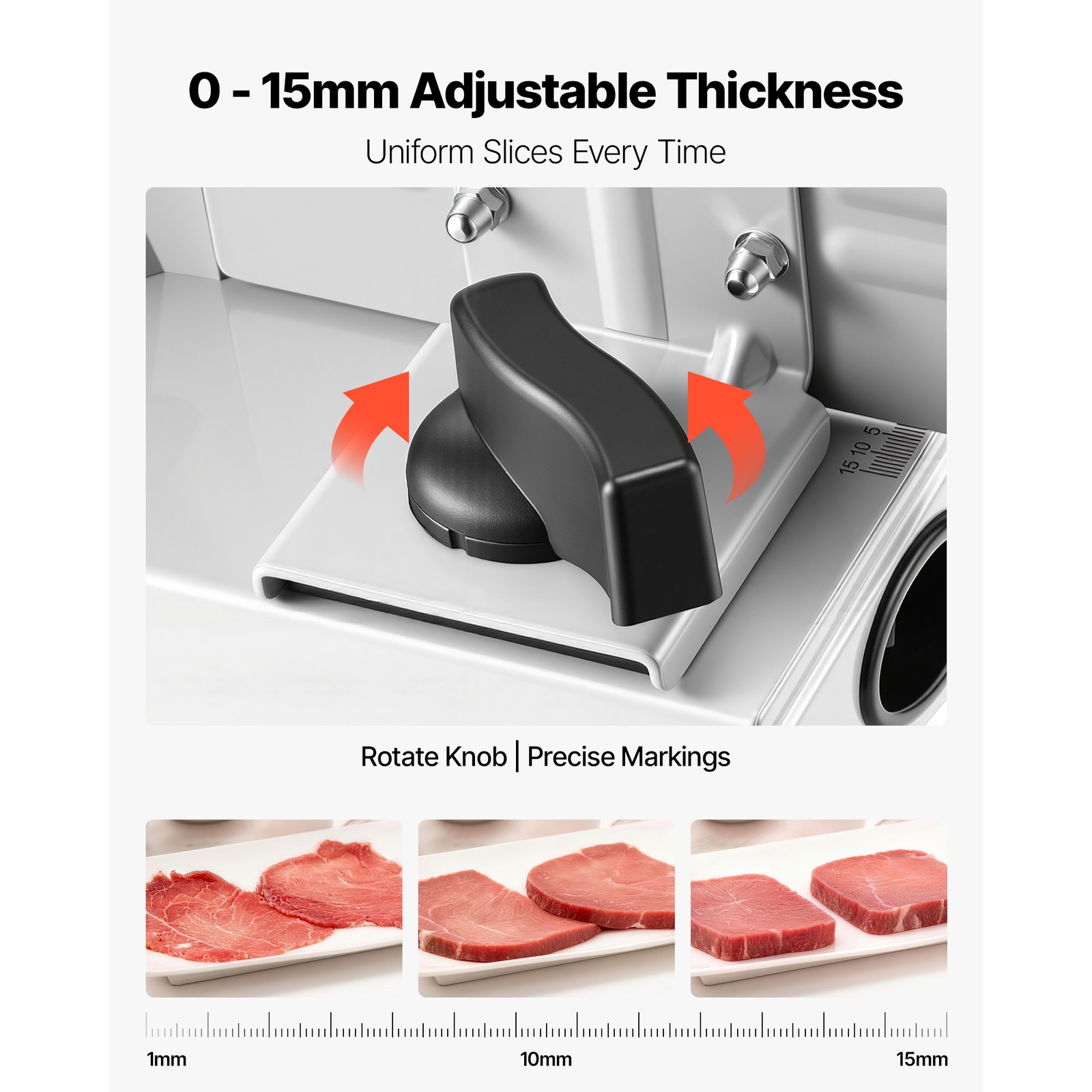 Uimoso 200W Electric Meat Slicer w/Dual 7.5″ Blades &Adjustable Thickness 0-0.6″