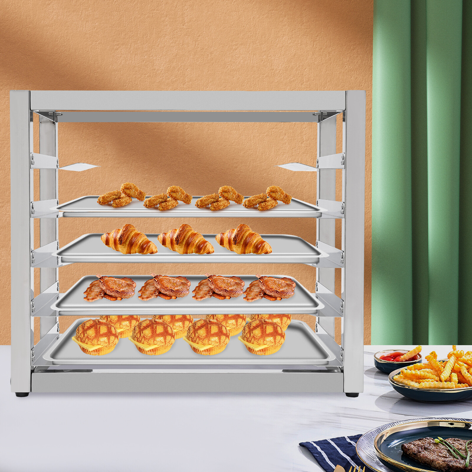 6 tire End Load Half Height Bakery Bun Dough Baking Sheet Pan Rack Commercial