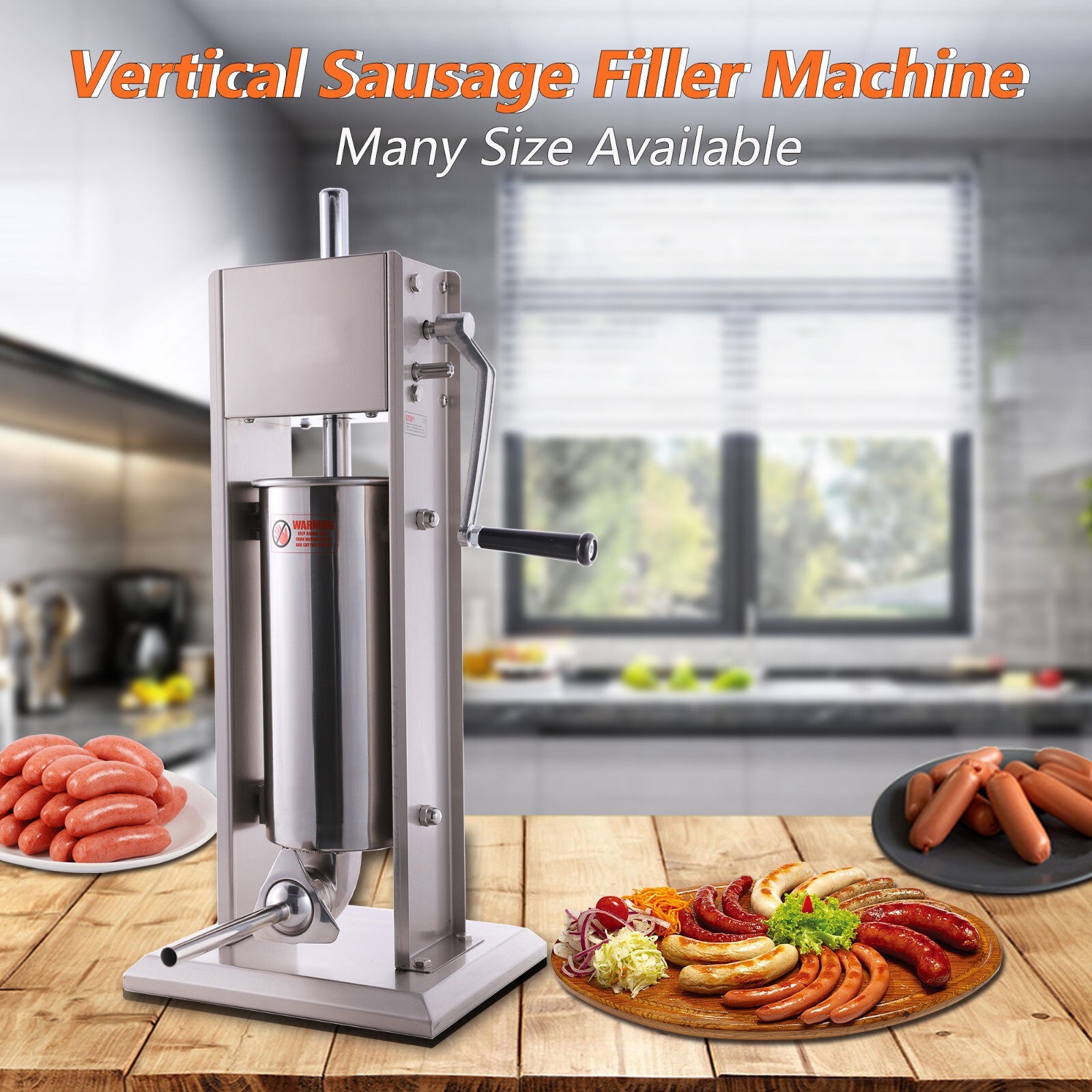 New Hakka 11 Lb/5 L Sausage Stuffer Vertical Stainless Steel Meat Press Filler