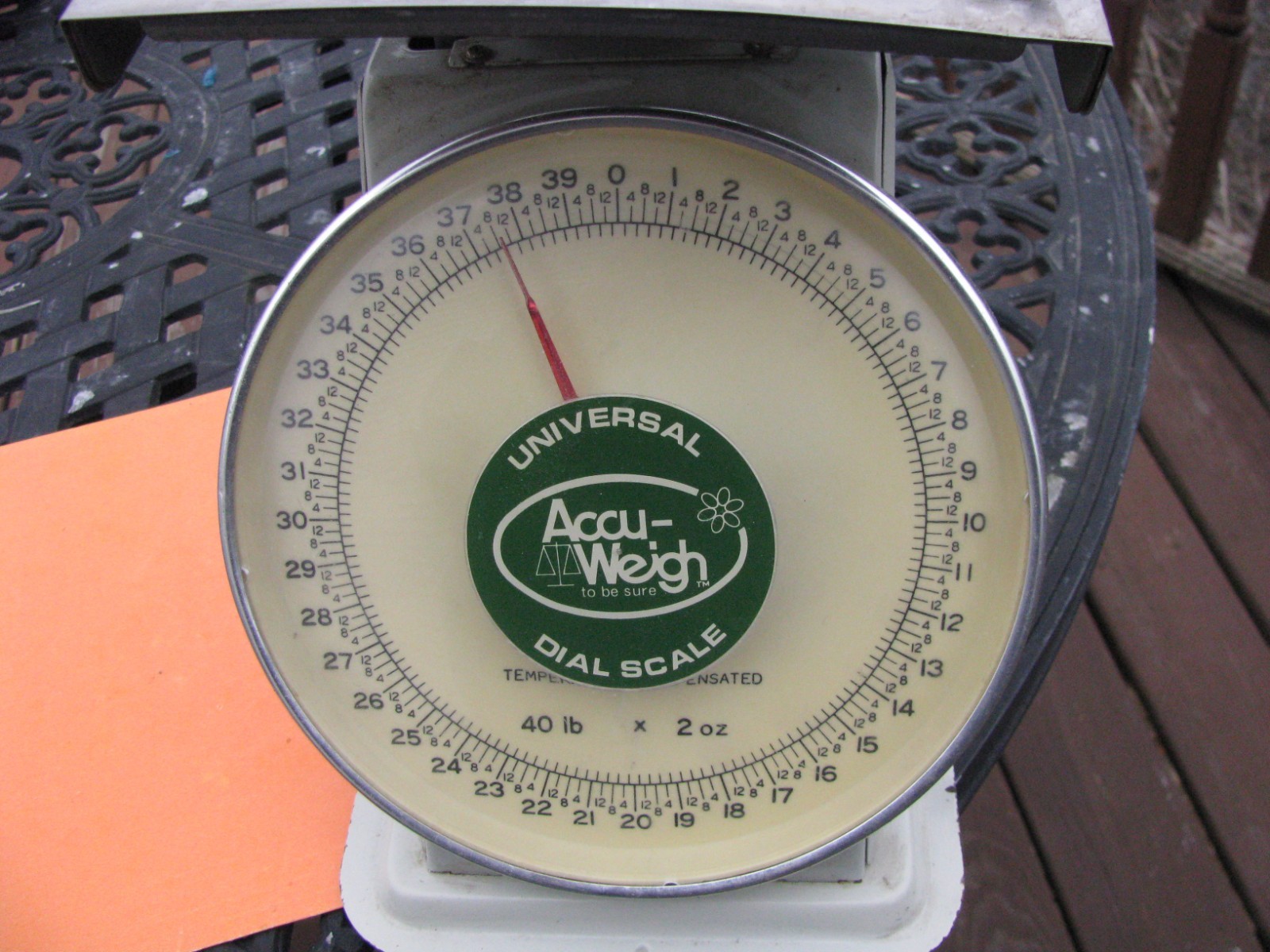 Accu-Weigh Dial Scale, Range: 0-40 Lbs., Top Dimensions: 7.5″ x 7.5″