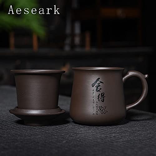 Aeseark Chinese Tea Cup Set Infuser Lidhandmade Portable Clay Teacupceramic