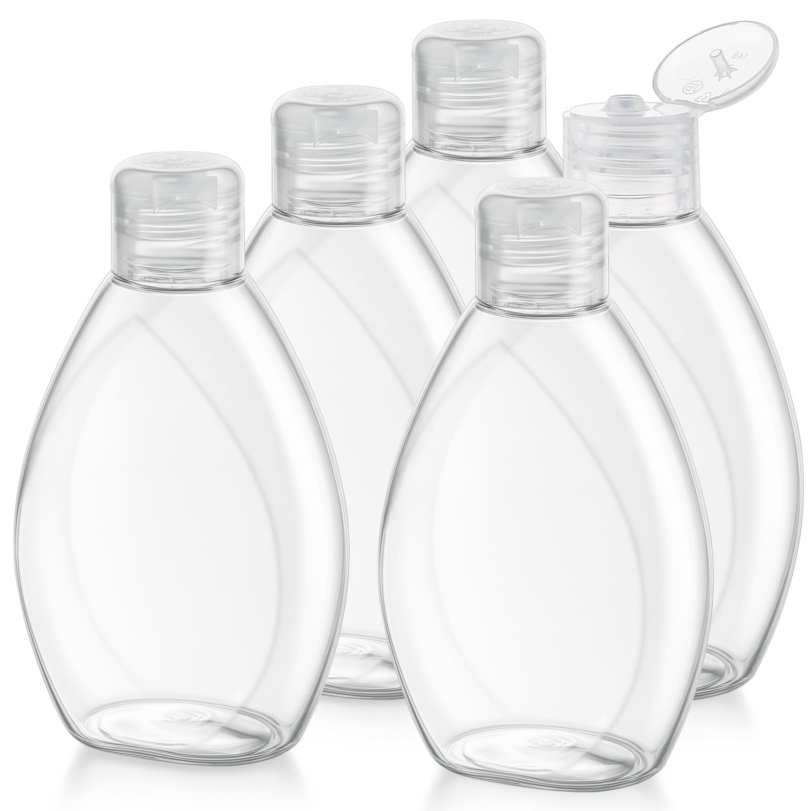 Travel Shampoo and Conditioner Bottles 6.9oz 5 Pack Leak Proof Plastic Squeeze B
