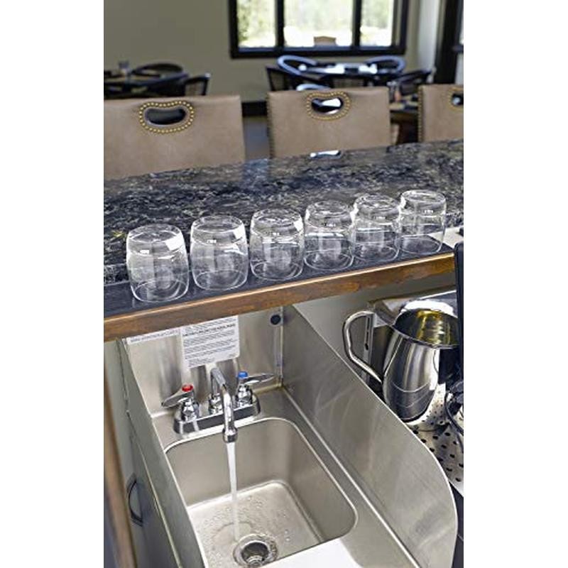 Deck Mount Workboard Faucet 6 In Swing Nozzle Lever Handles Chrome Plated Brass