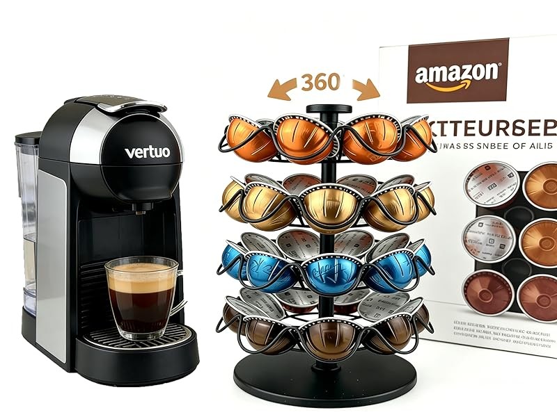 360° Rotating Coffee Pod Holder, Metal sule Stora Organizer for K-Cup