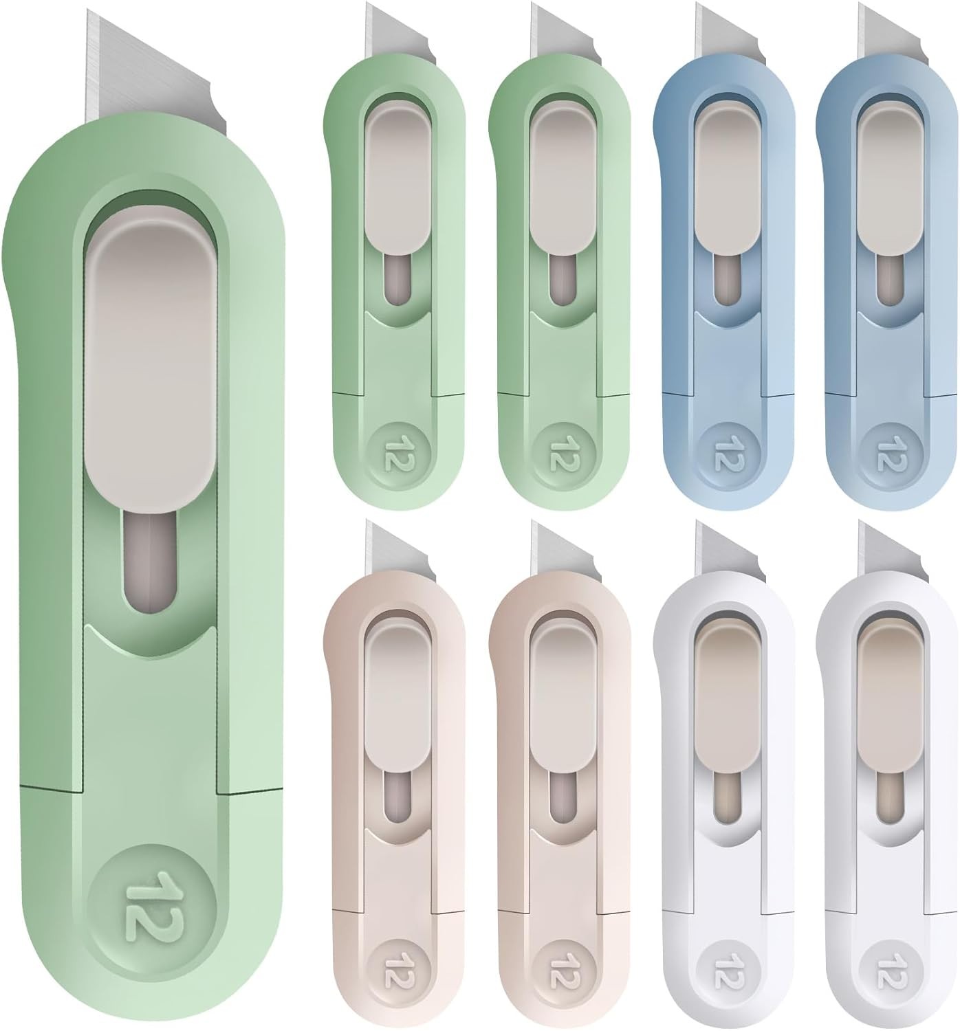 8 Pack Mini Box Cutters, Safety Box Cutter, Box Opener, and Retractable Utility