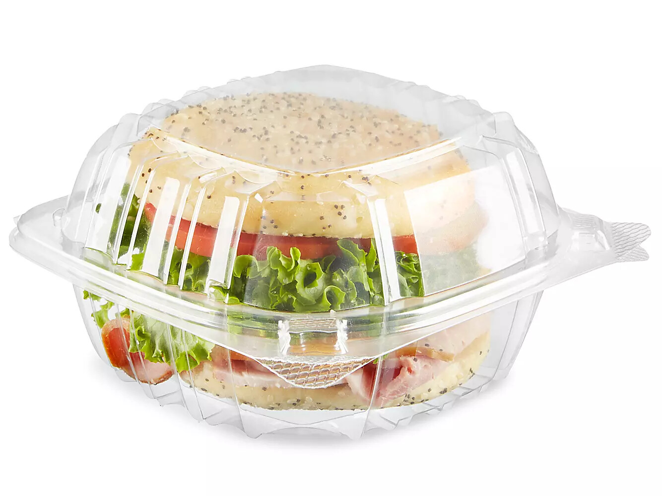 DART SOLO C57PST1 Clear Plastic Seal Hinged-Lid Food Containers 6 x 6″