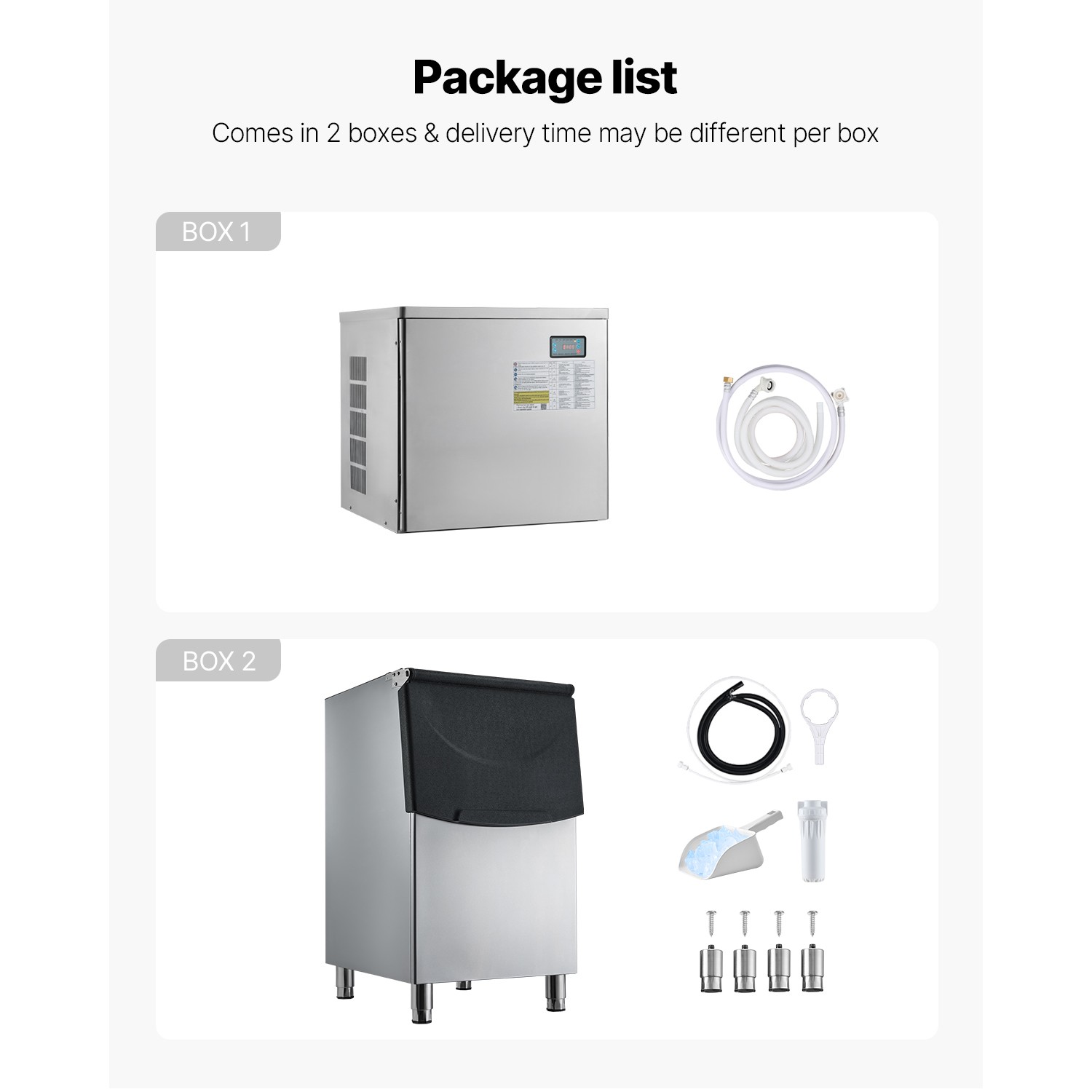 Uimoso Commercial Ice Maker 450LBS/24H with 250LBS Storage Bin and Auto Cleaning