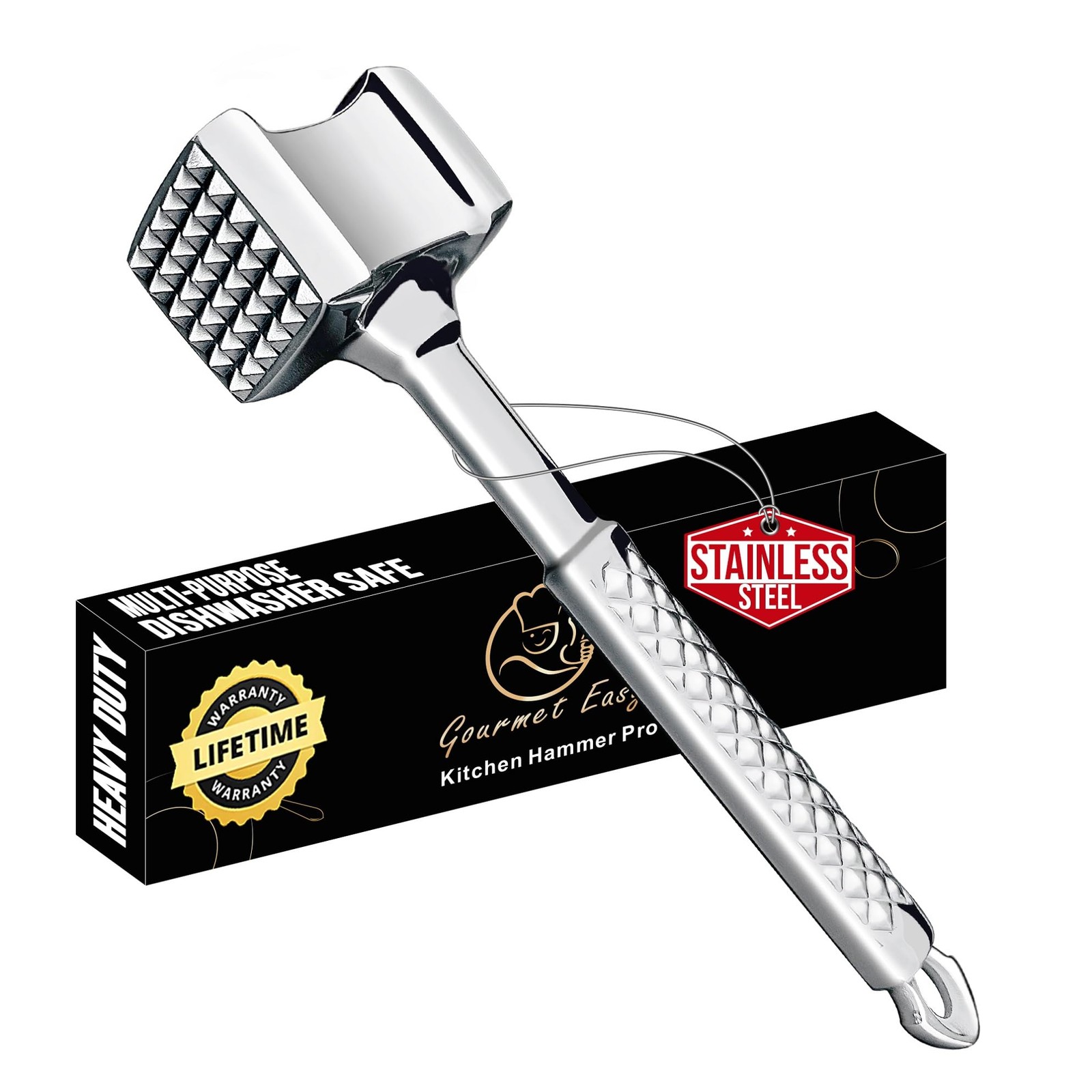 Stainless Steel Meat Tenderizer Tool, Premium 11*3*2 inches, Original Edition