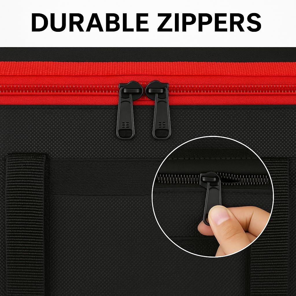 Bodaon Insulated Food Delivery Bag With Hard 3X-Large（79L）, Black-red Edge