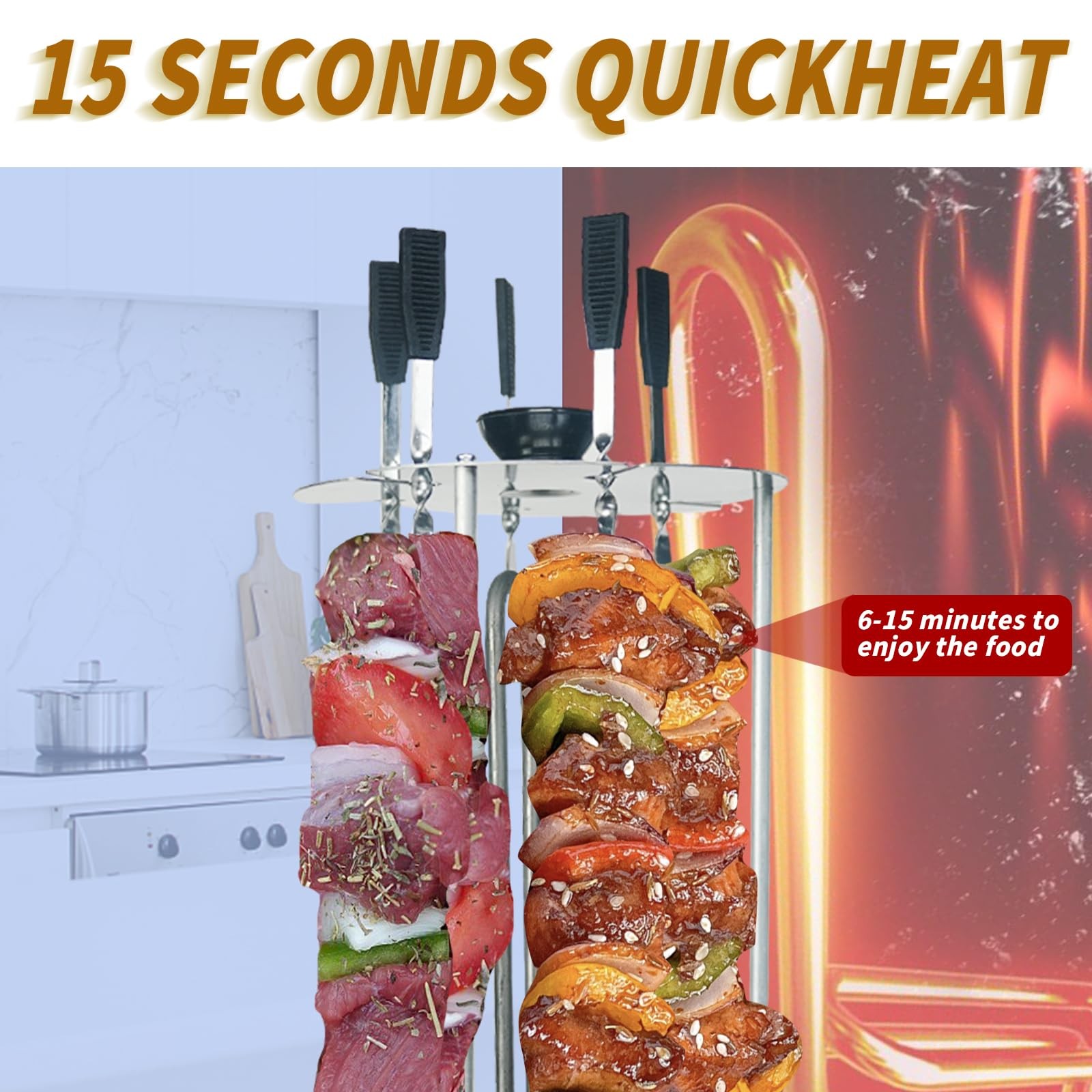 AUPLEX Upgraded Countertop Vertical Rotating Oven – Regular, Silver