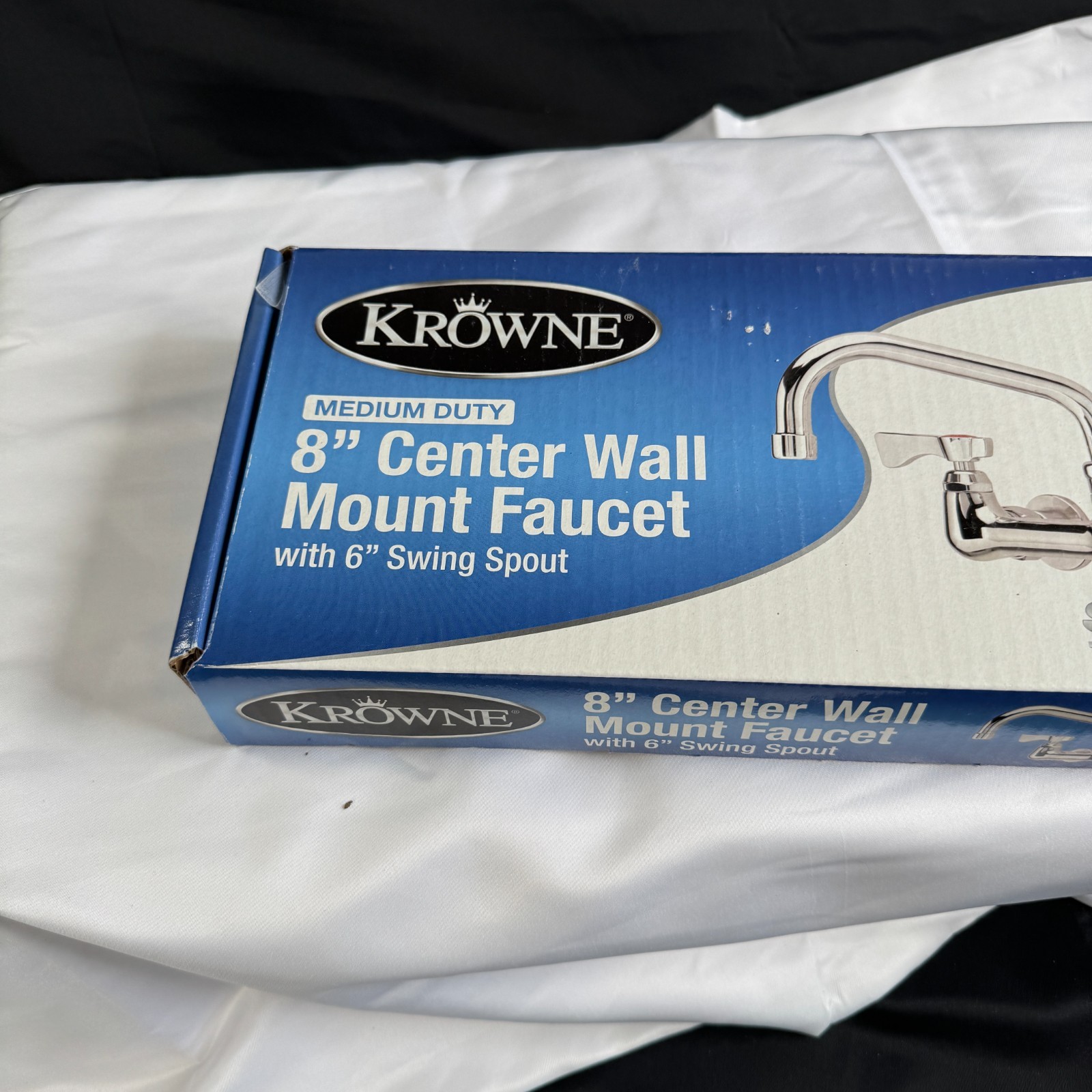 Krowne 12-806L 8in Center Wall Mount Faucet 6in Swing Spout NSF Lead Free