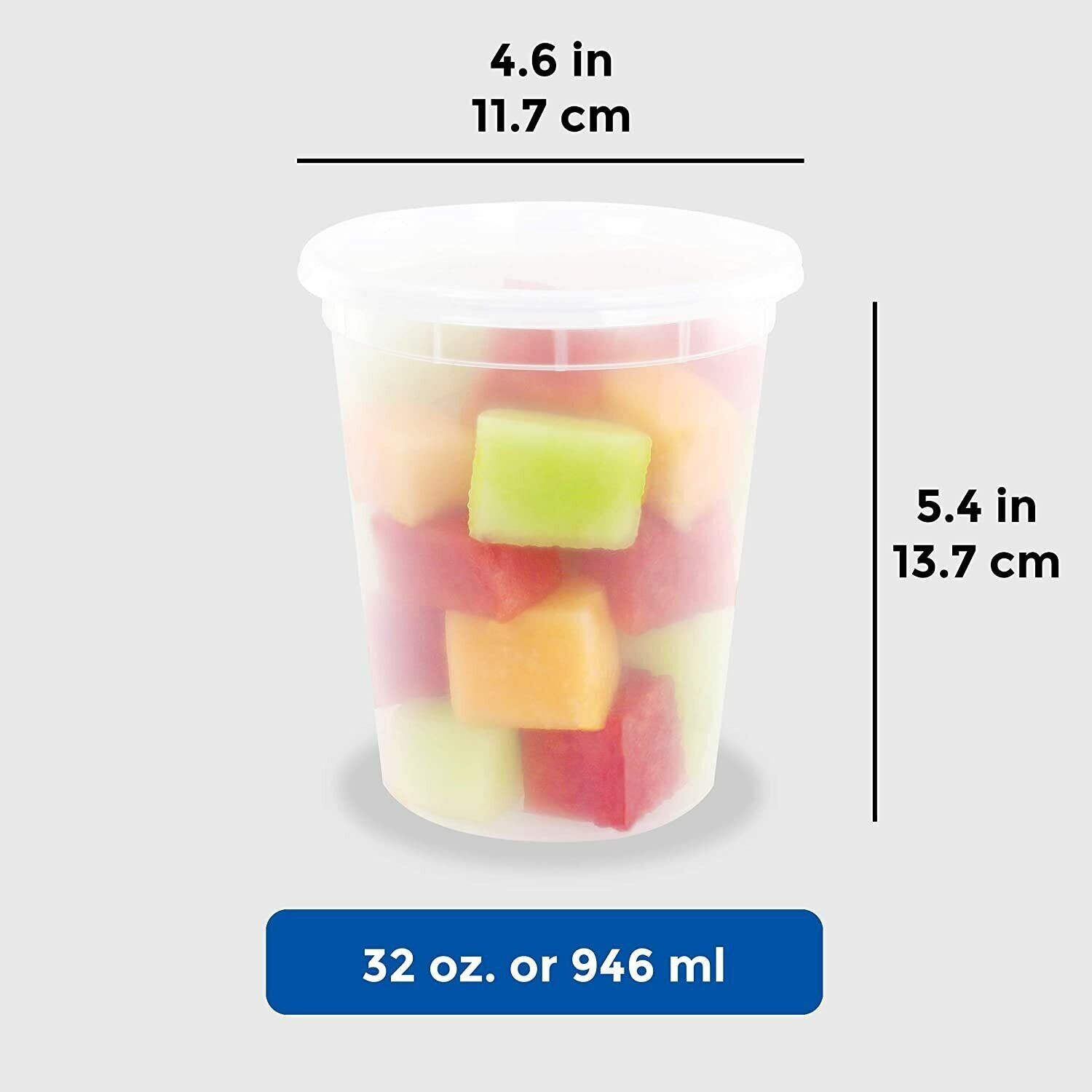 32 oz. Clear Plastic Soup/Food Containers w/Lids Combo -Microwaveable – 24 Sets