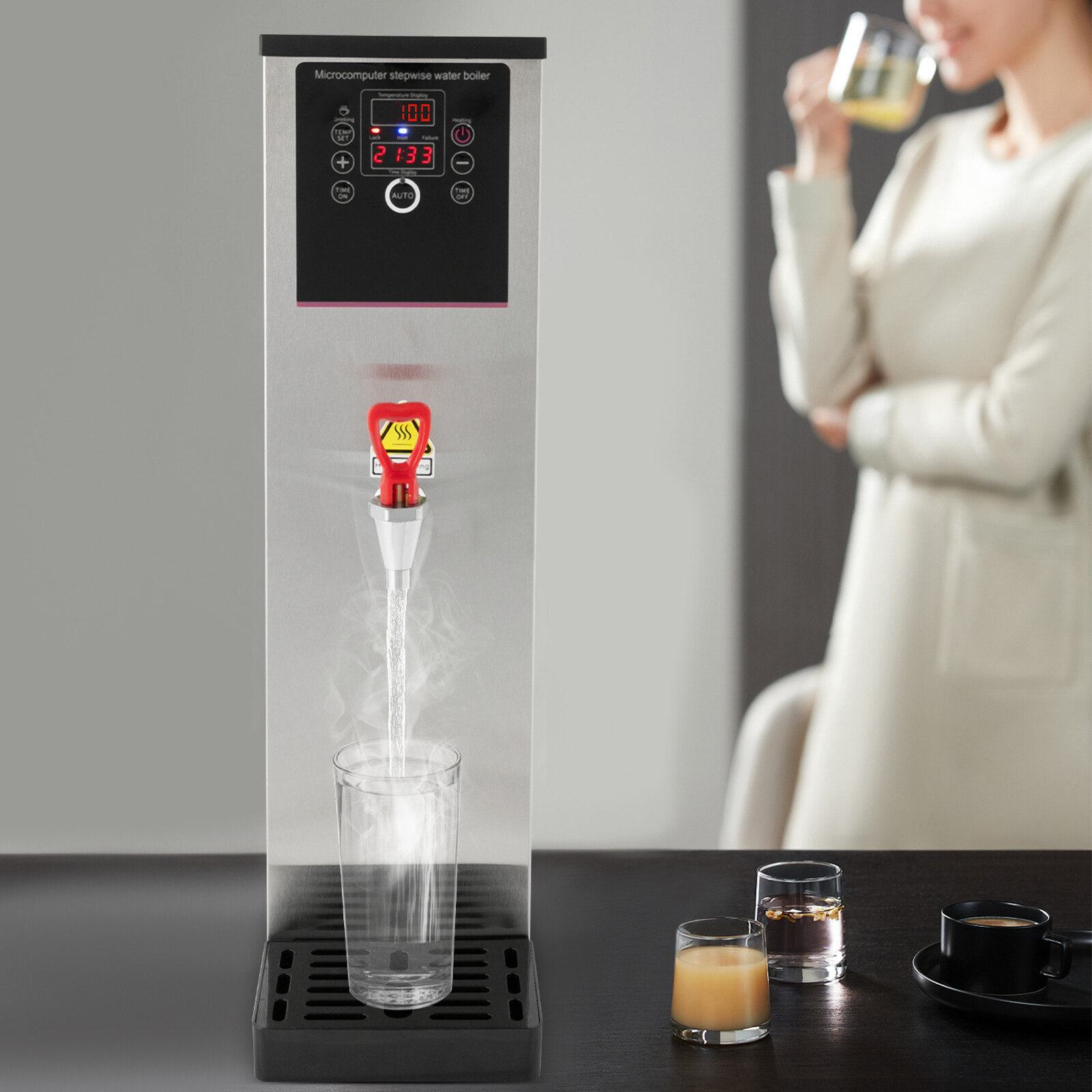 15L Electric Water Boiler Digital Display Hot Water Dispenser Commercial 2500W