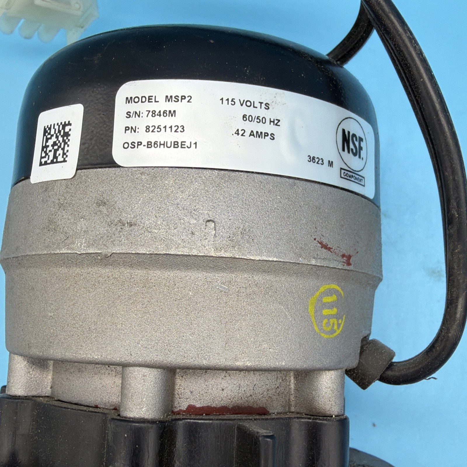 Manitowoc Ice 8251123 Water Pump, 115V, 60Hz, 1 PH, OEM Used Pump