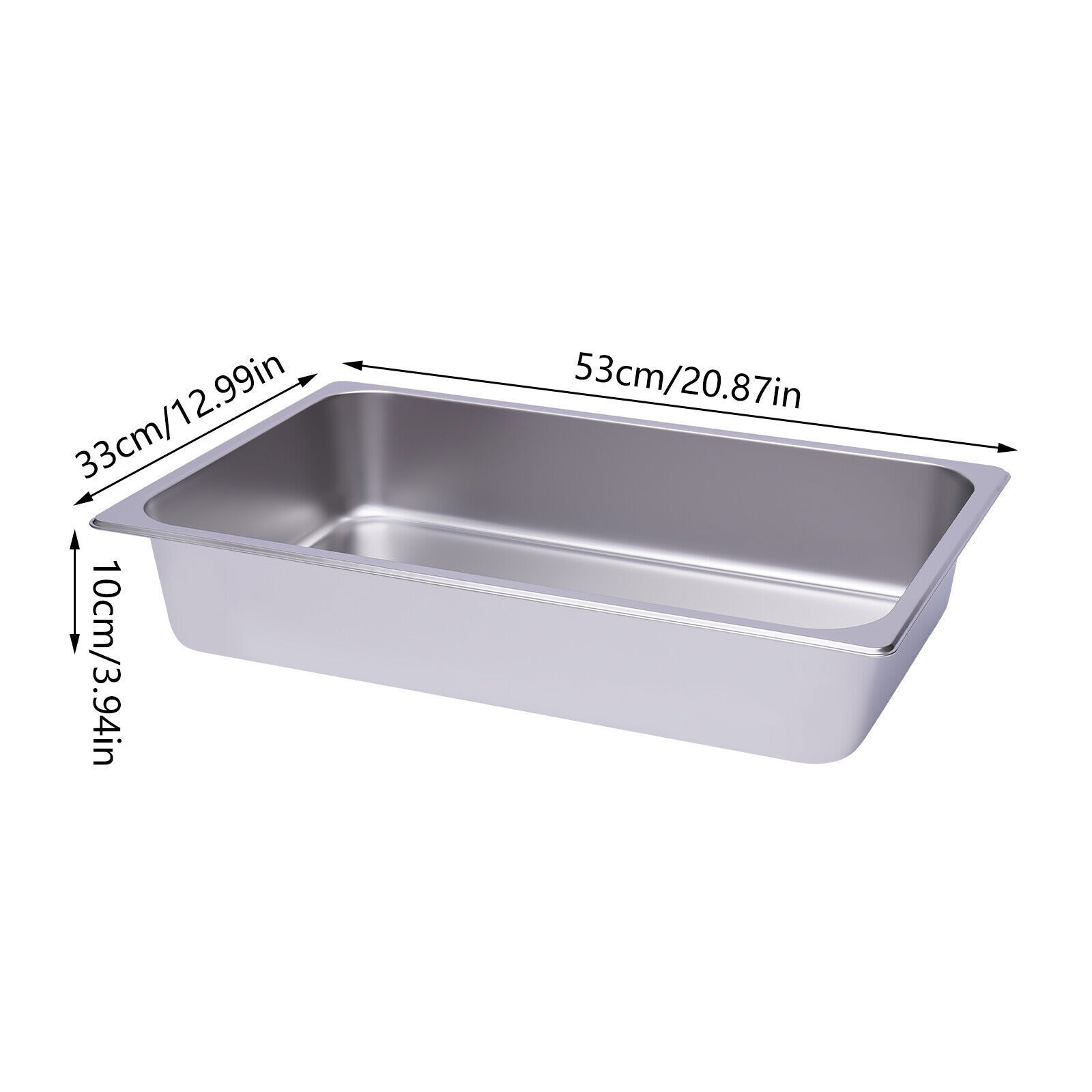 6 PACK Full Size 4″ Deep Steam Table Food Pan Commercial Tray Stainless Steel