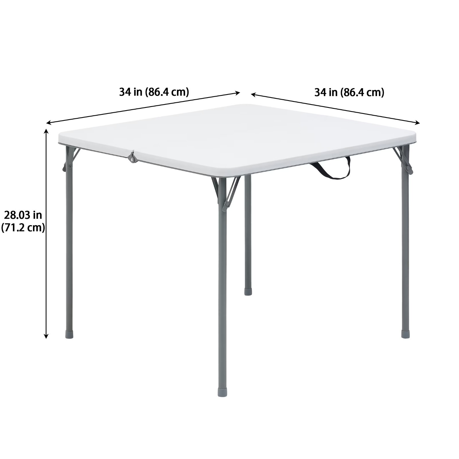 Mainstays 34″ Square Resin Fold-in-Half Table, White