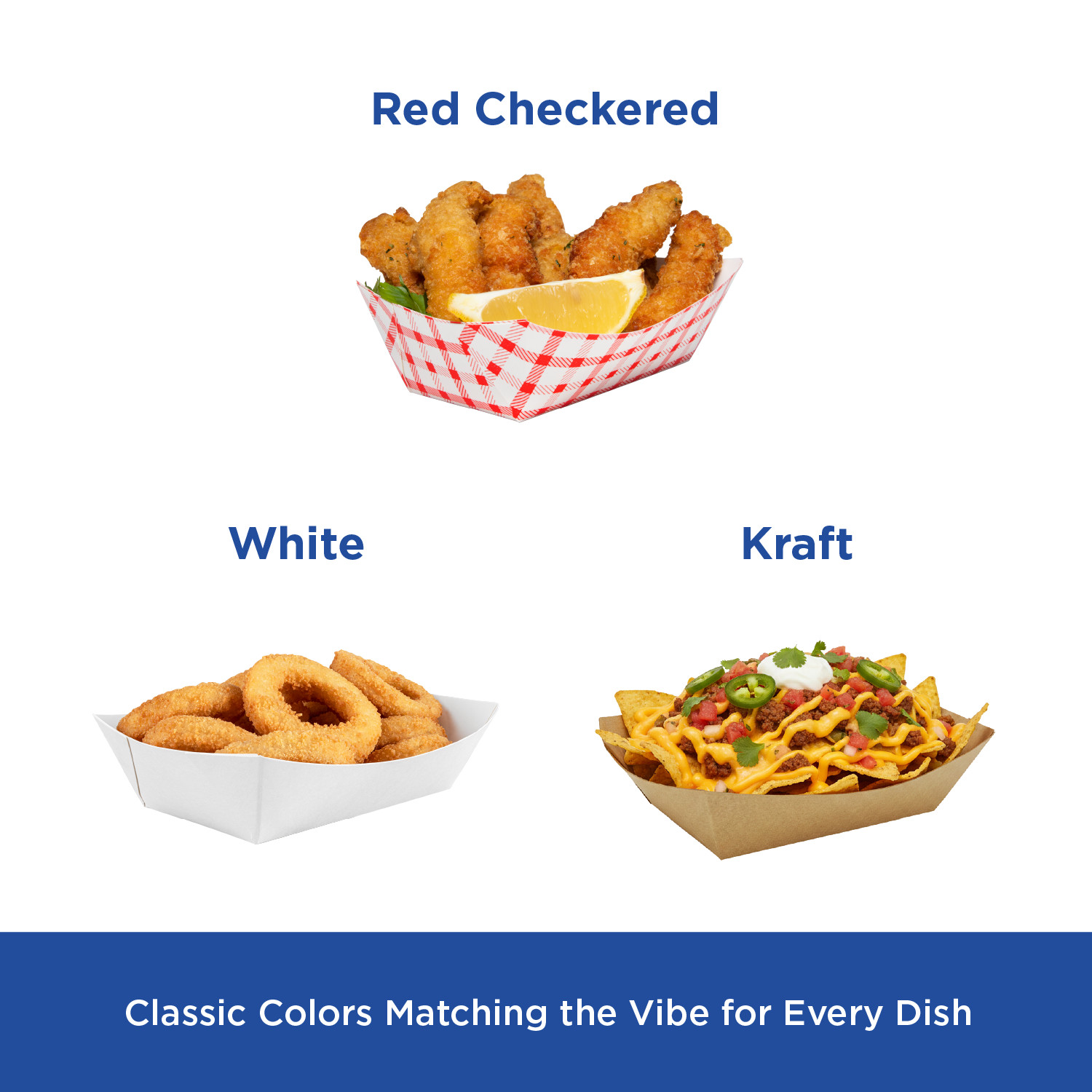 Karat Food Tray (White) – 3.0 lb/Paper Food Tray/Boat Tray for Snack