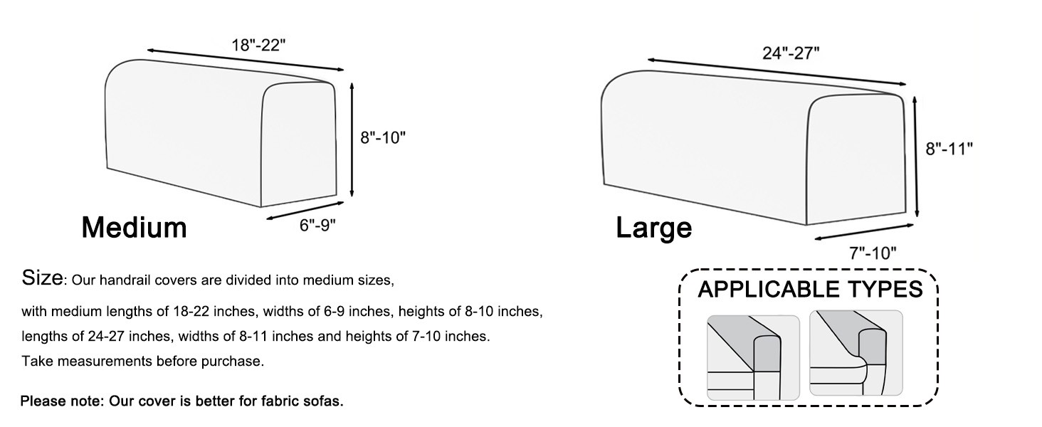 Couch Arm Covers,Sofa Arm Covers Set of 2 Polyester Stretch Anti-Slip Furniture