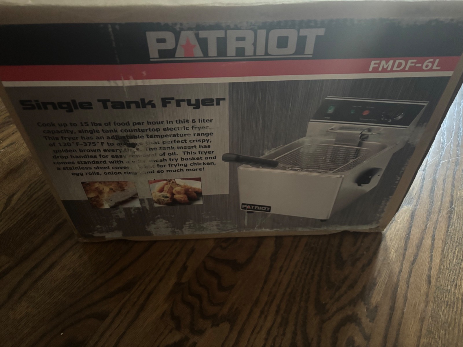 Patriot FMDF-6L 15 lb. 120V Single Tank Commercial Electric Fryer