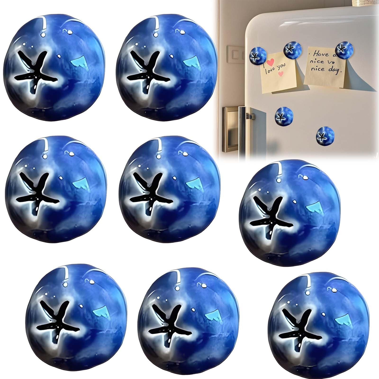 Blueberry Fridge Magnets – 3D Resin Fruit Design, Mini Decorative Refrigerator M