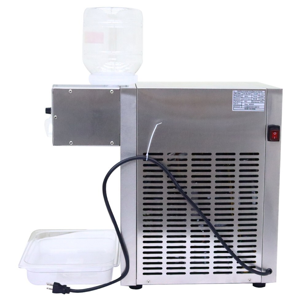 Used 110V Commercial Air Cooling Snowfake Ice Crusher Snow Cone Machine 2 Bucket