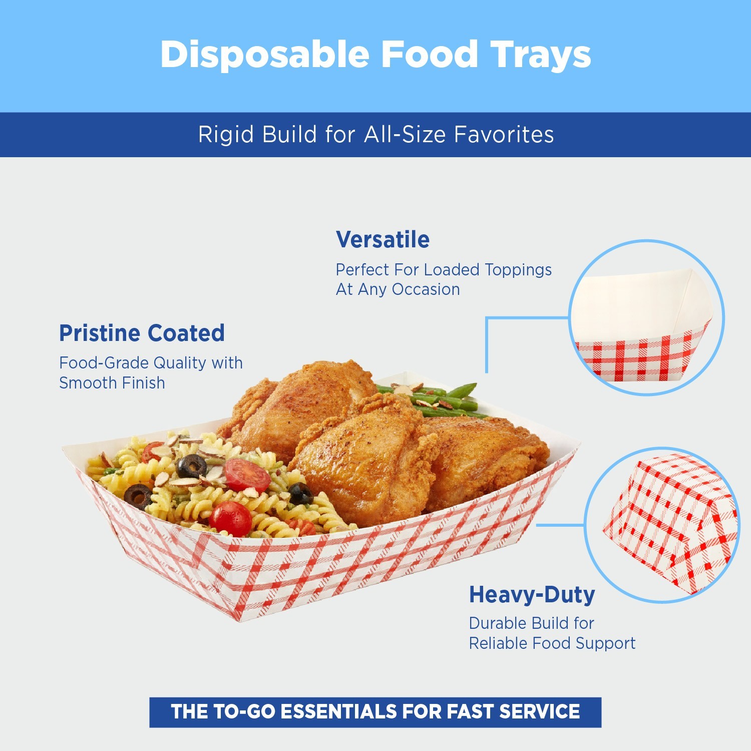 Karat Food Tray – Shepherd’s Check (Red) – 1.0 lb, FP-FT100G