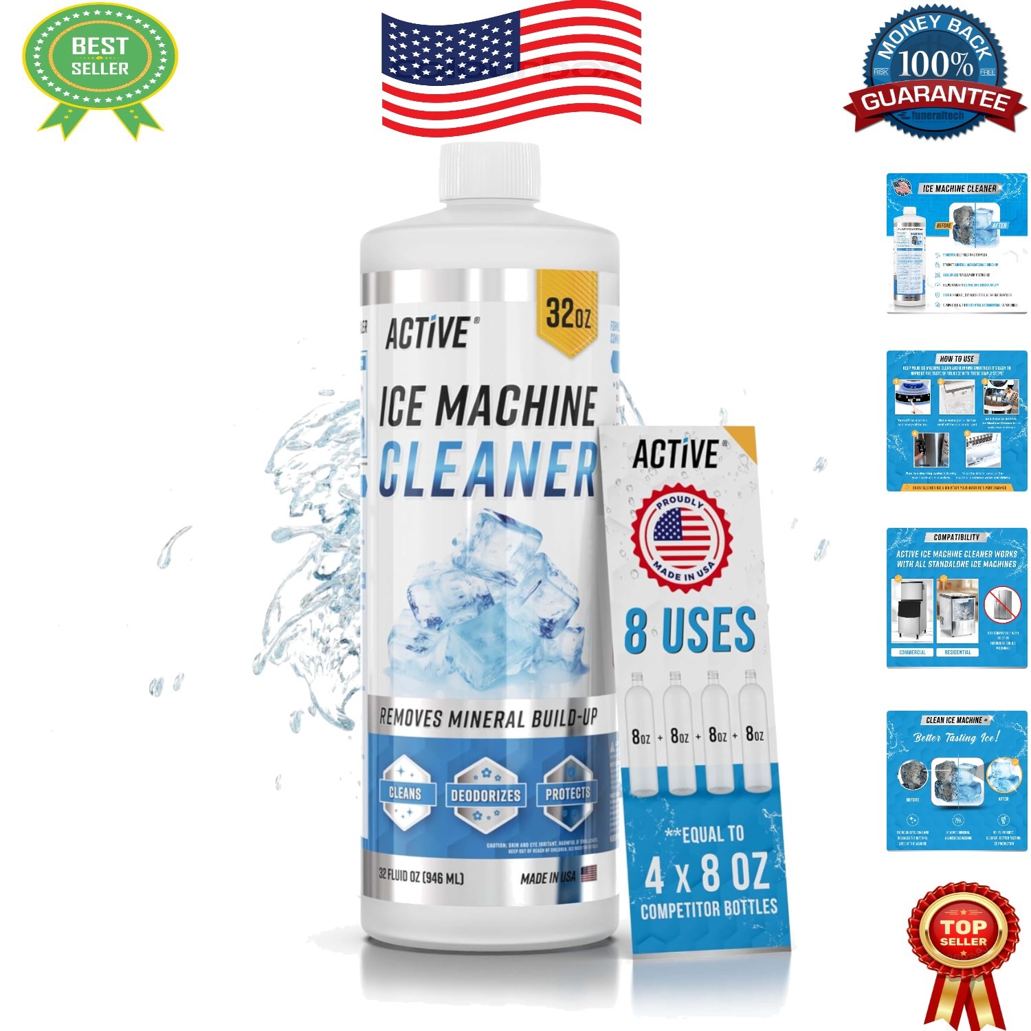 Ice Maker Cleaner – 32 Oz Unscented Descaling Solution for All Brands