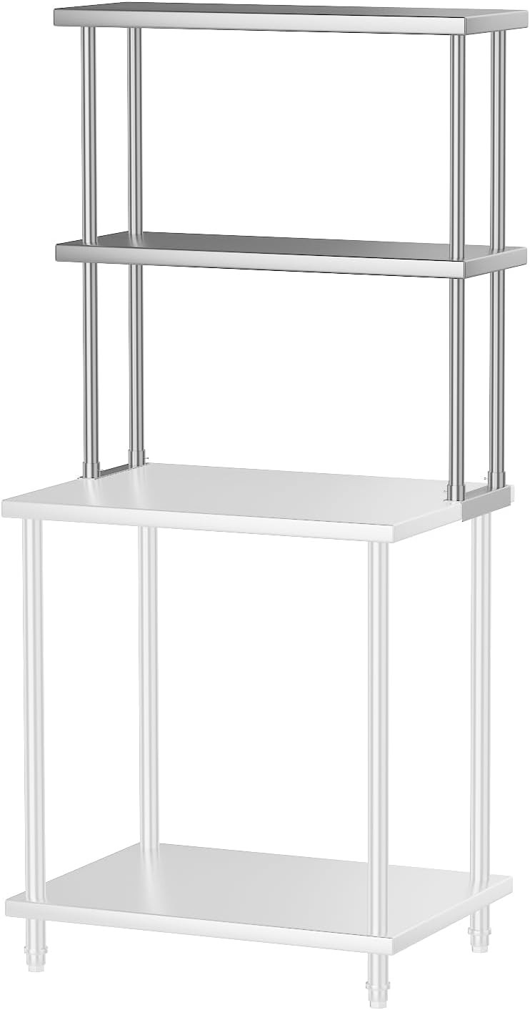 Stainless Steel Overshelf Shelves for Work & Prep Table for Kitchen, Restaurant