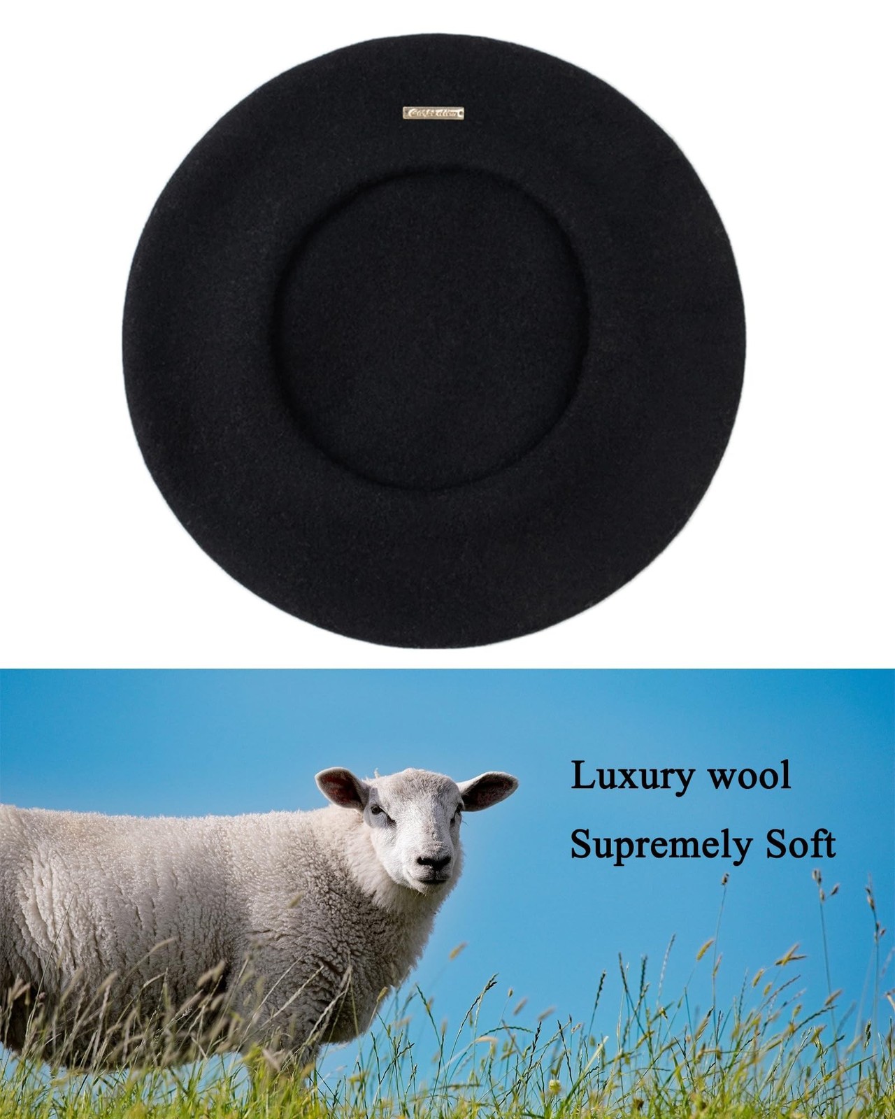 Wool French Berets for Women, Solid Color Beret Hats for Women Girls Lady, Ca…