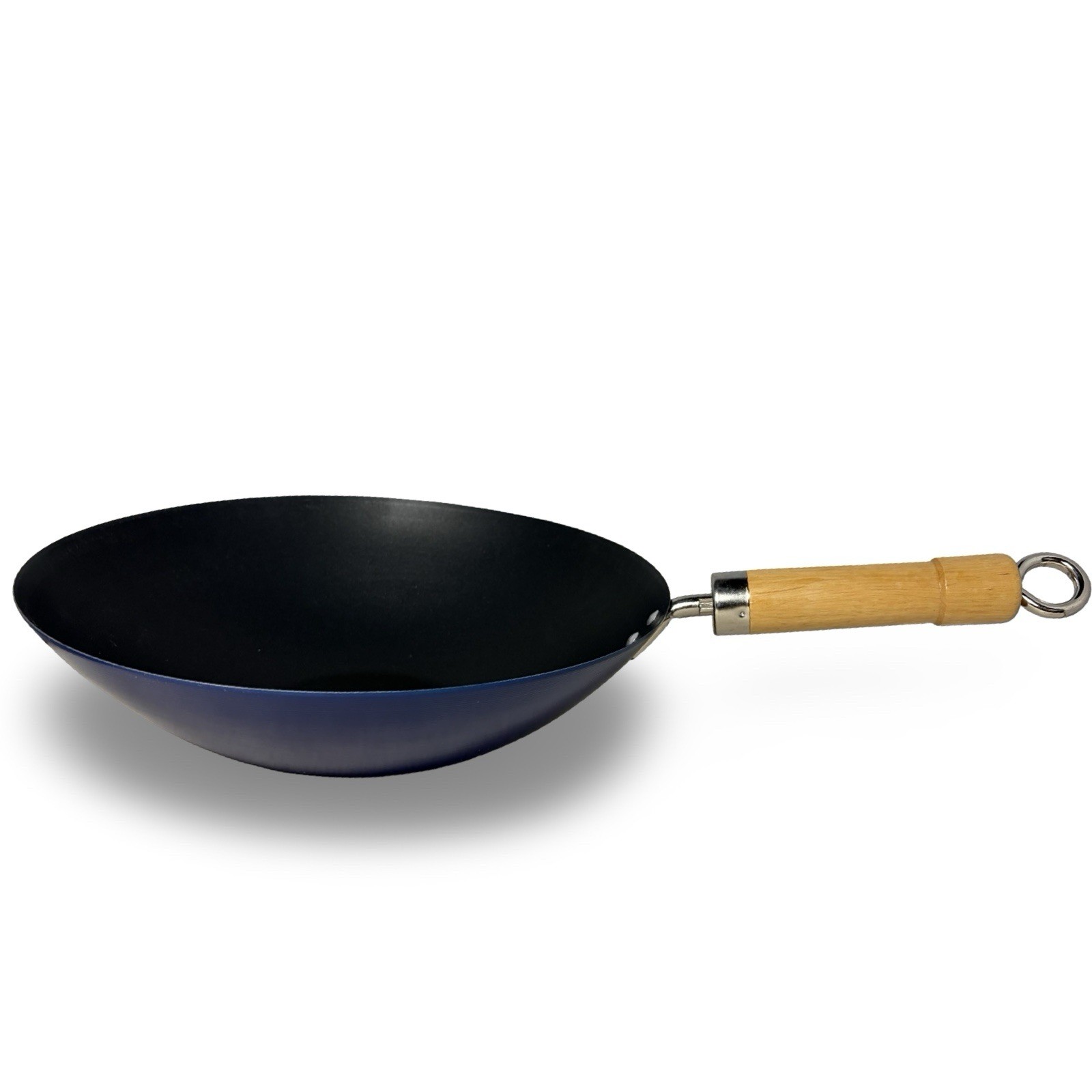 NEW Blue 12.5″ Carbon Steel Wok Flat Bottom Stir Fry Pan – Made in Taiwan