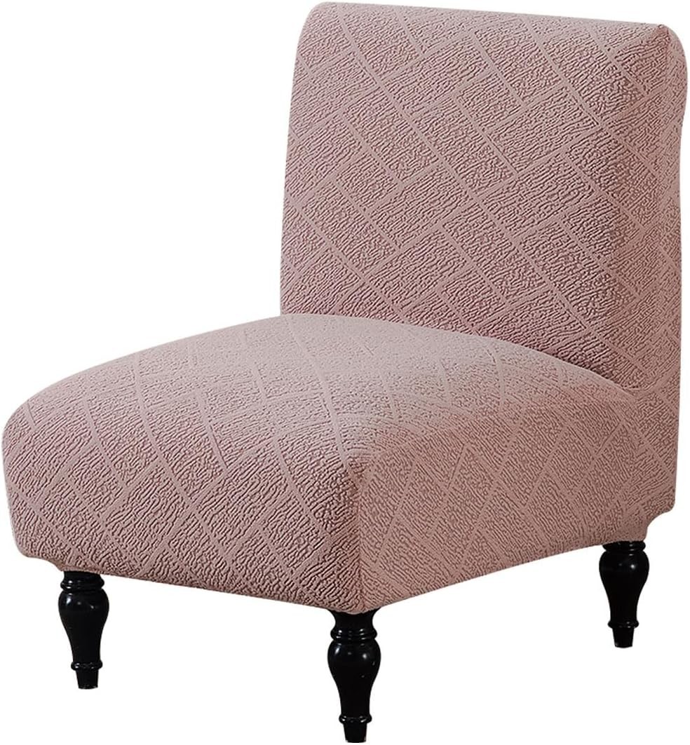 Armless Accent Chair Cover Stretch Slipper Chair Cover Without Arms Jacquard