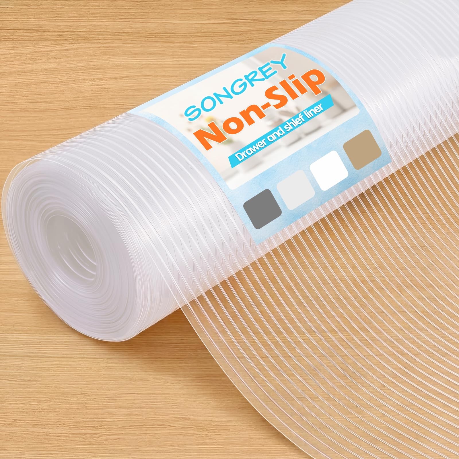 Songrey Non-Adhesive Shelf Liner 17.5In X 20Ft Waterproof Liner Eva Material
