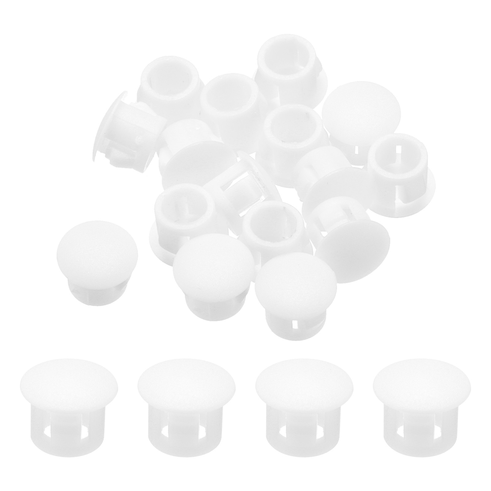 32Pcs 8mm(5/16′) White Nylon Plastic Round Locking Hole Plugs Insert End Caps