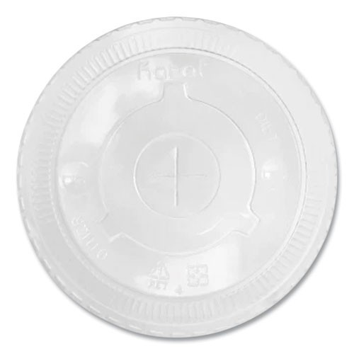 Karat PET Lids, Flat Lid, Fits 32 oz Cold Cups, Plastic, Clear, 600/Carton