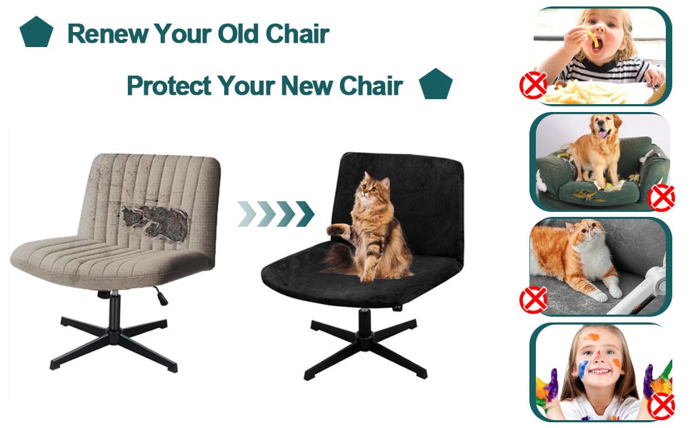 Velvet Armless Chair Cover Criss Cross Chair Cover Armless Office Desk Chair