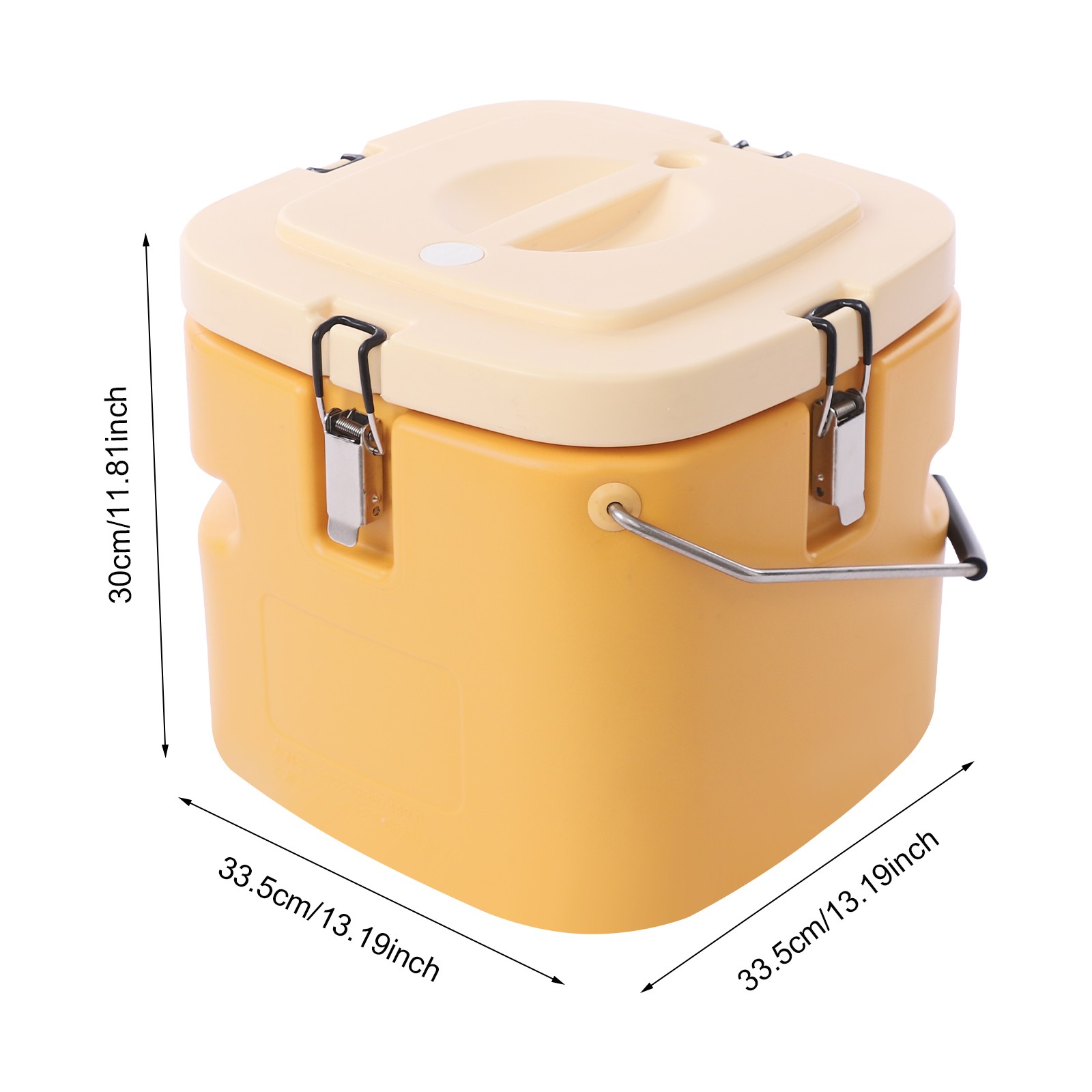 16L Commercial Insulated Soup Container Stainless Steel Portable Ginger Yellow