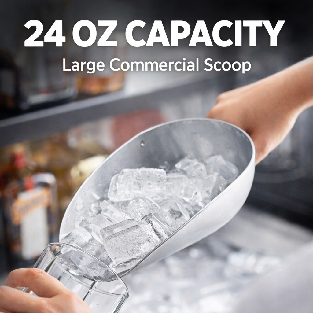 24 oz Aluminum Utility Scoop Ice Candy Flour Popcorn One Piece Commercial