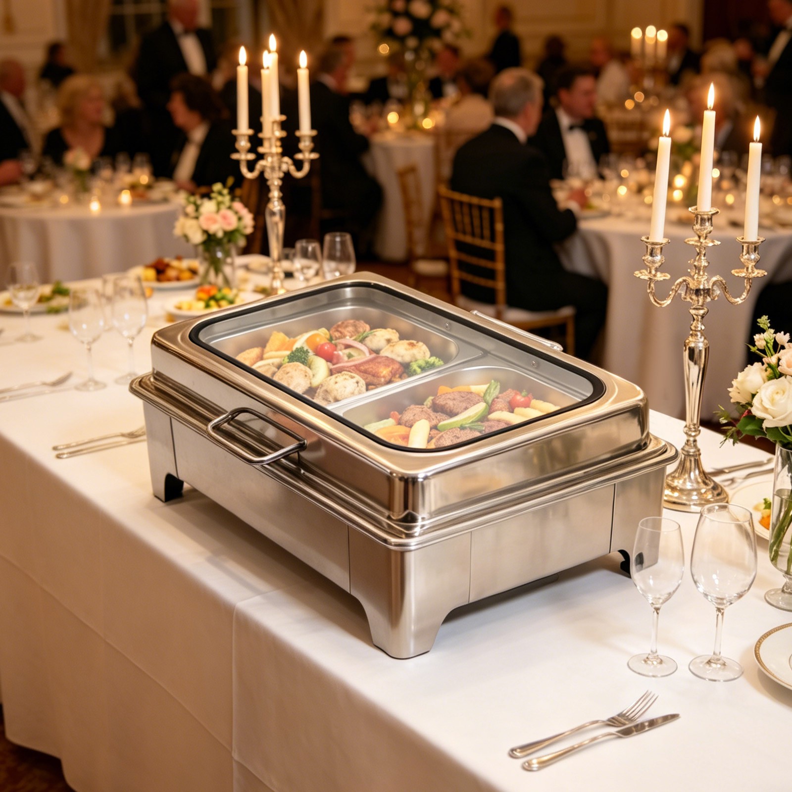 400W 9.5Qt Stainless Steel Chafing Dish Buffet Chaffing Server Chafing Dish New