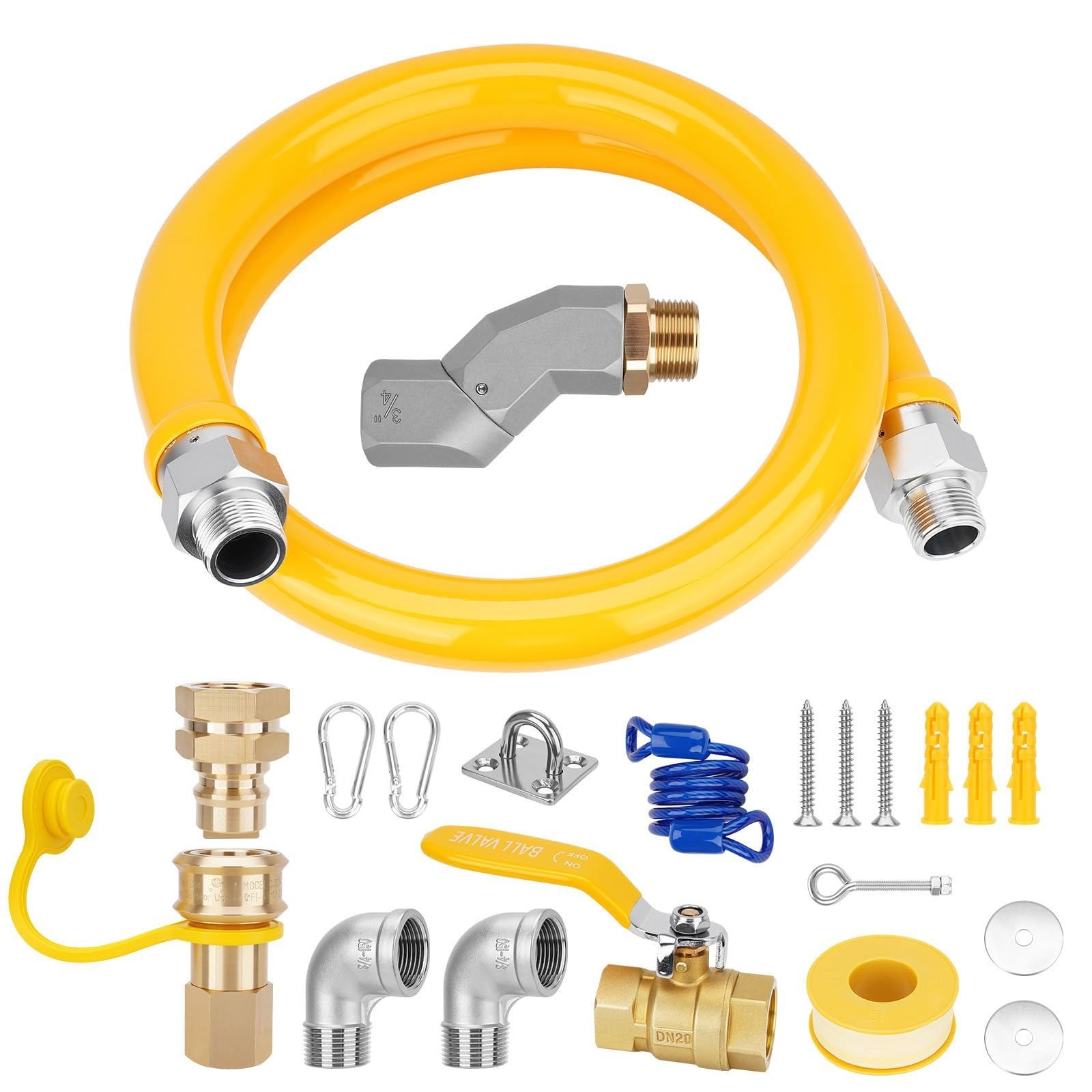 3/4″ × 48″ Gas Hose Connector Kit w/Rotating Connector For Kitchen 1675KIT48 CSA