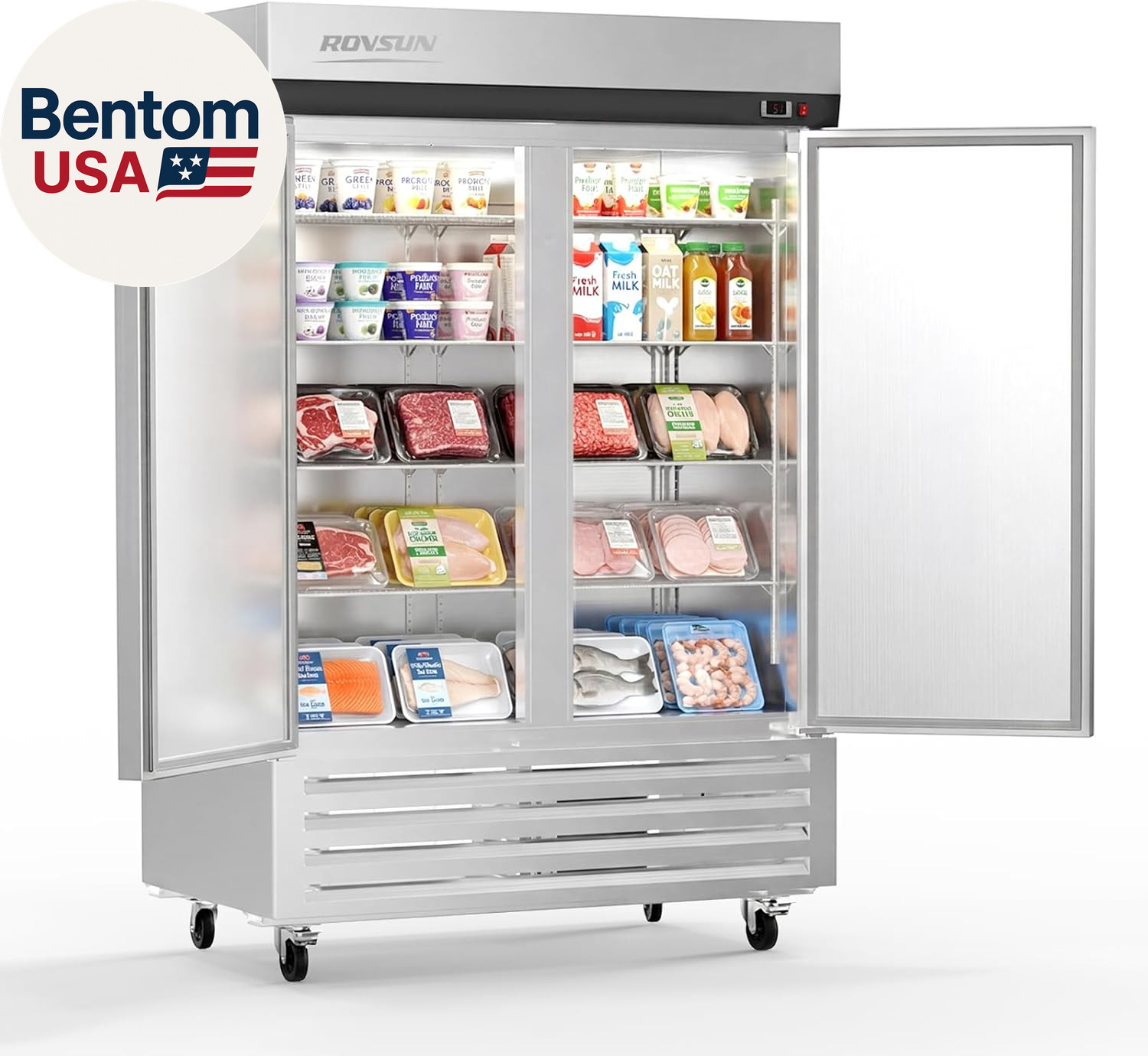 54″ W Commercial Refrigerator Reach in Refrigerator ETL NSF Certified, 49 Cu.Ft