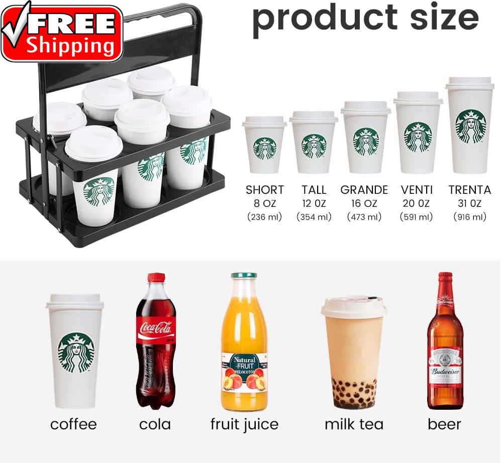 Portable Drink Carrier Suitable for Doordash Accessories Grubhub Postmates Drive