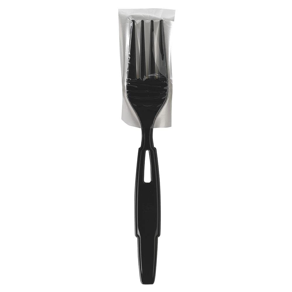 Dixie SmartStock Wrapped Heavy-Weight Cutlery Refill, Fork, Black, 960/Carton