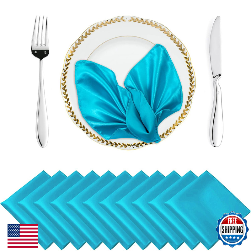 Mds Pack Of 100 Satin Napkin Square 12 X 12 Inches Sliky Smooth Dinner Table