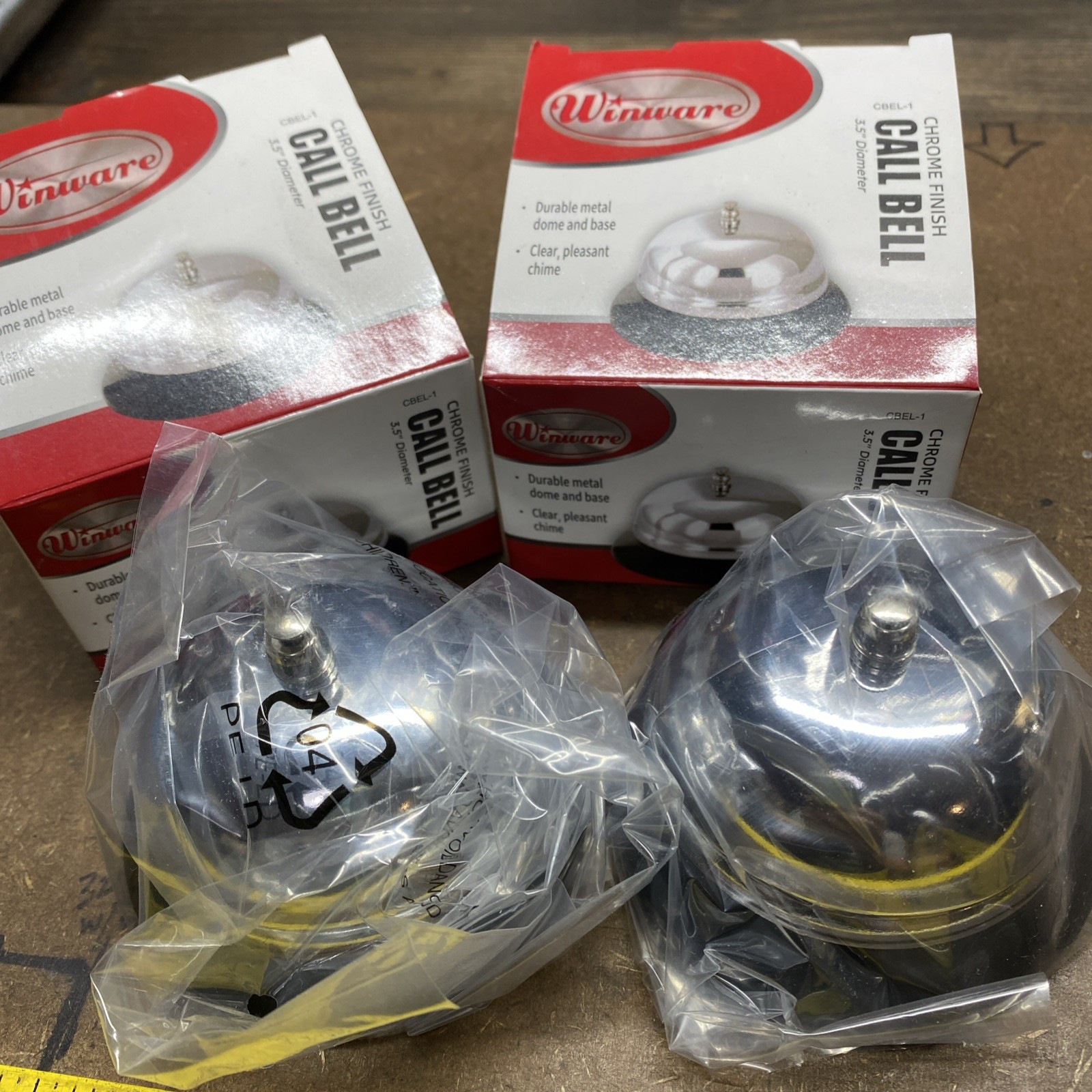 (2) Winware by Winco CBEL-1 Call Bell, 3.5″ diam. New